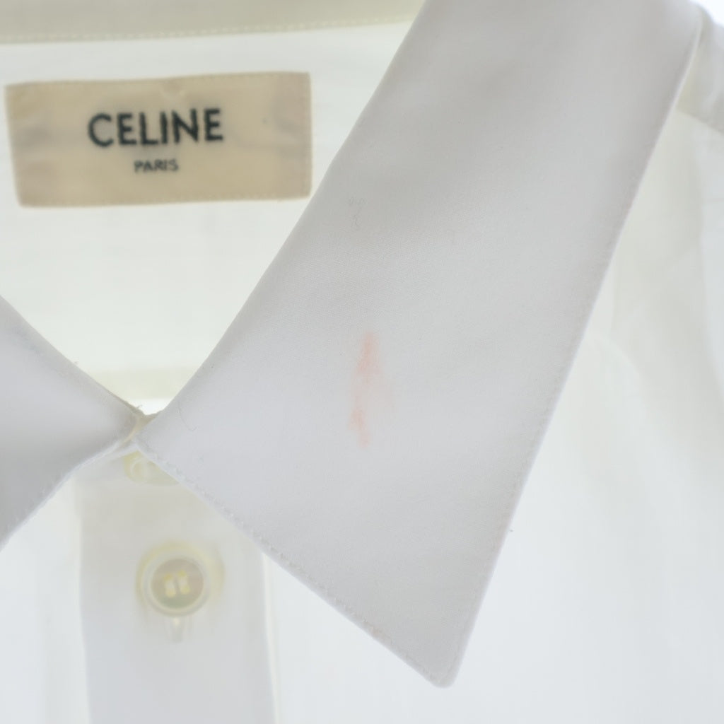 CELINE(セリーヌ) Cotton Poplin Skinny Shirt コットンポプリン スキニーシャツ ブラウスシャツ ホワイト 2C069091F