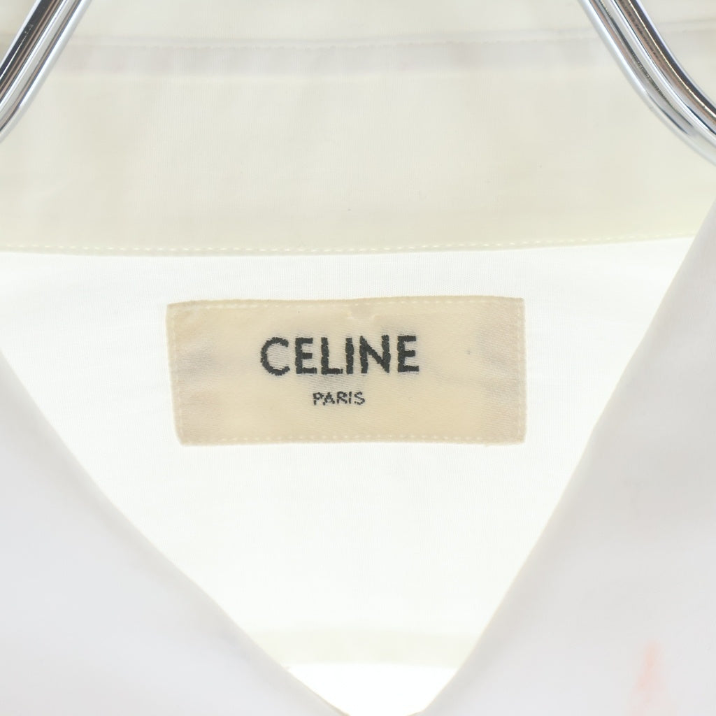 CELINE(セリーヌ) Cotton Poplin Skinny Shirt コットンポプリン スキニーシャツ ブラウスシャツ ホワイト 2C069091F