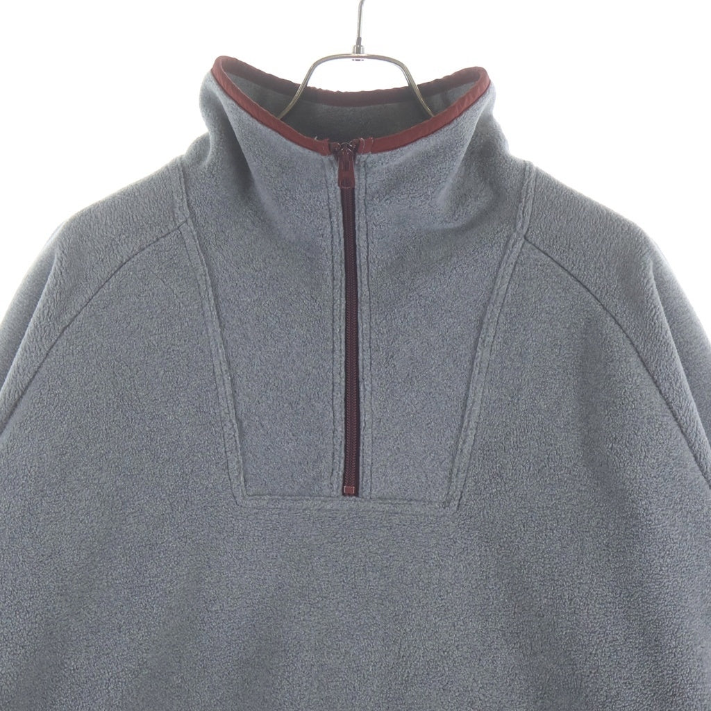 HUMAN MADE(ヒューマンメイド) FLEECE HALF-ZIP PULLOVER ロゴ刺繍 プルオーバーハーフジップフリース グレー HM28CS019