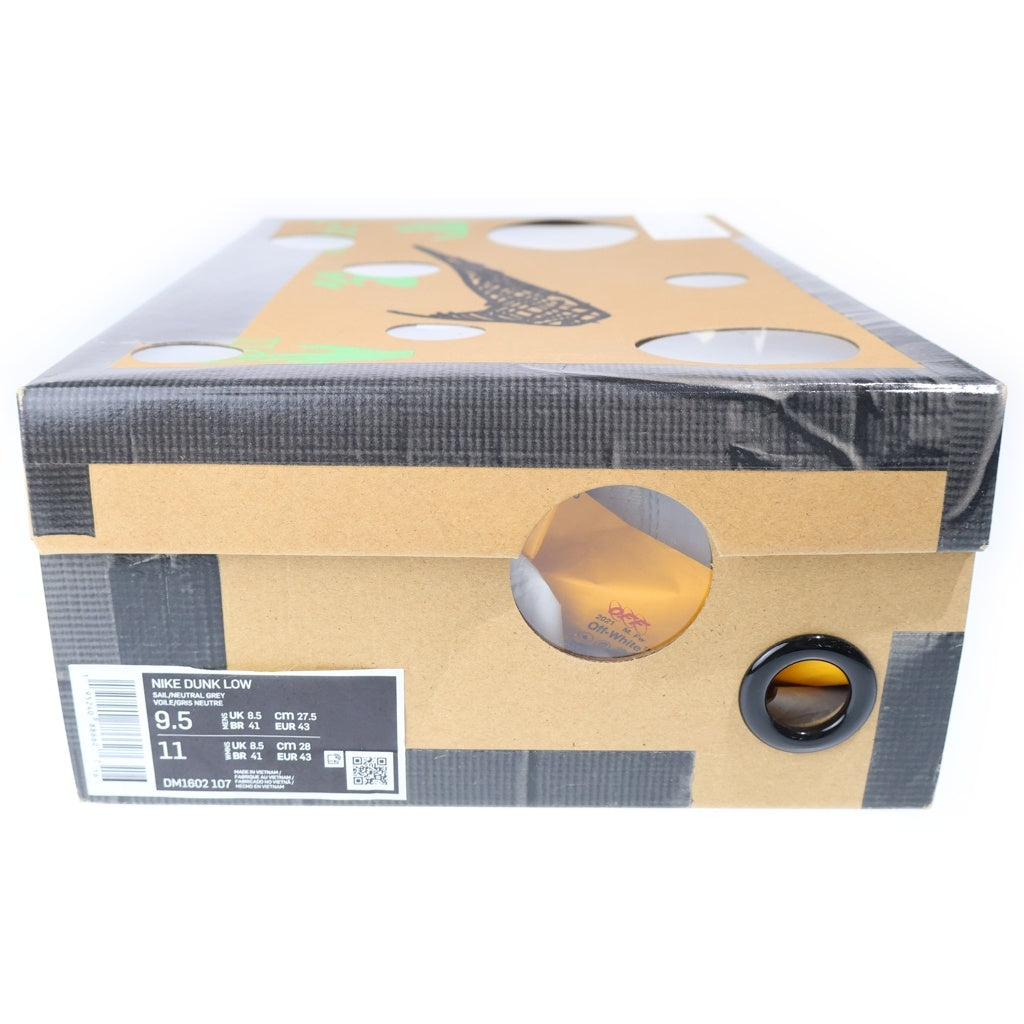 NIKE(ナイキ) ×OFF WHITE DUNK LOW SAIL NEUTRAL GRAY DM1602-107 オフホワイト ダンク ニュートラルグレー ローカットスニーカー ホワイト/グレー US9.5/27.5cm