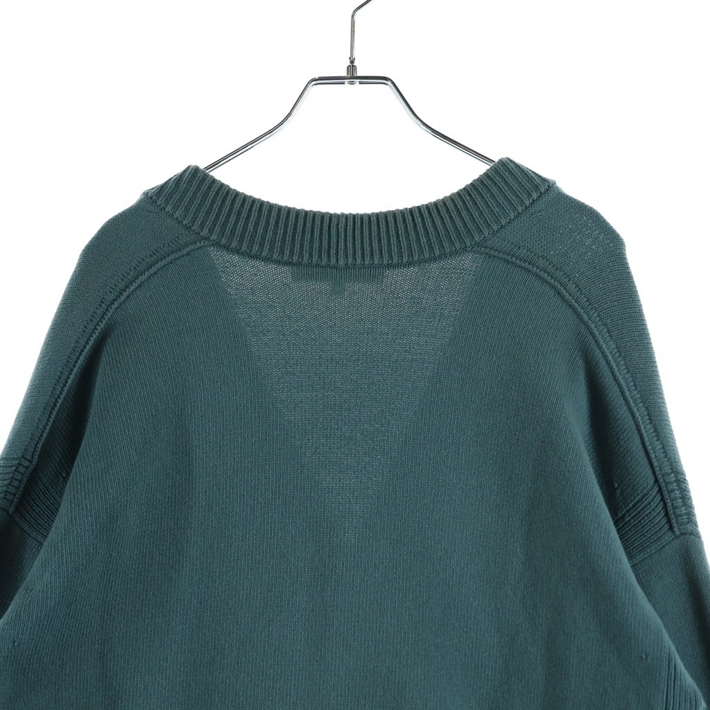 MAISON KITSUNE(メゾンキツネ) ボールド フォックス ヘッド パッチ コンフォート カーディガン ニット グリーン OM00502KT1099
