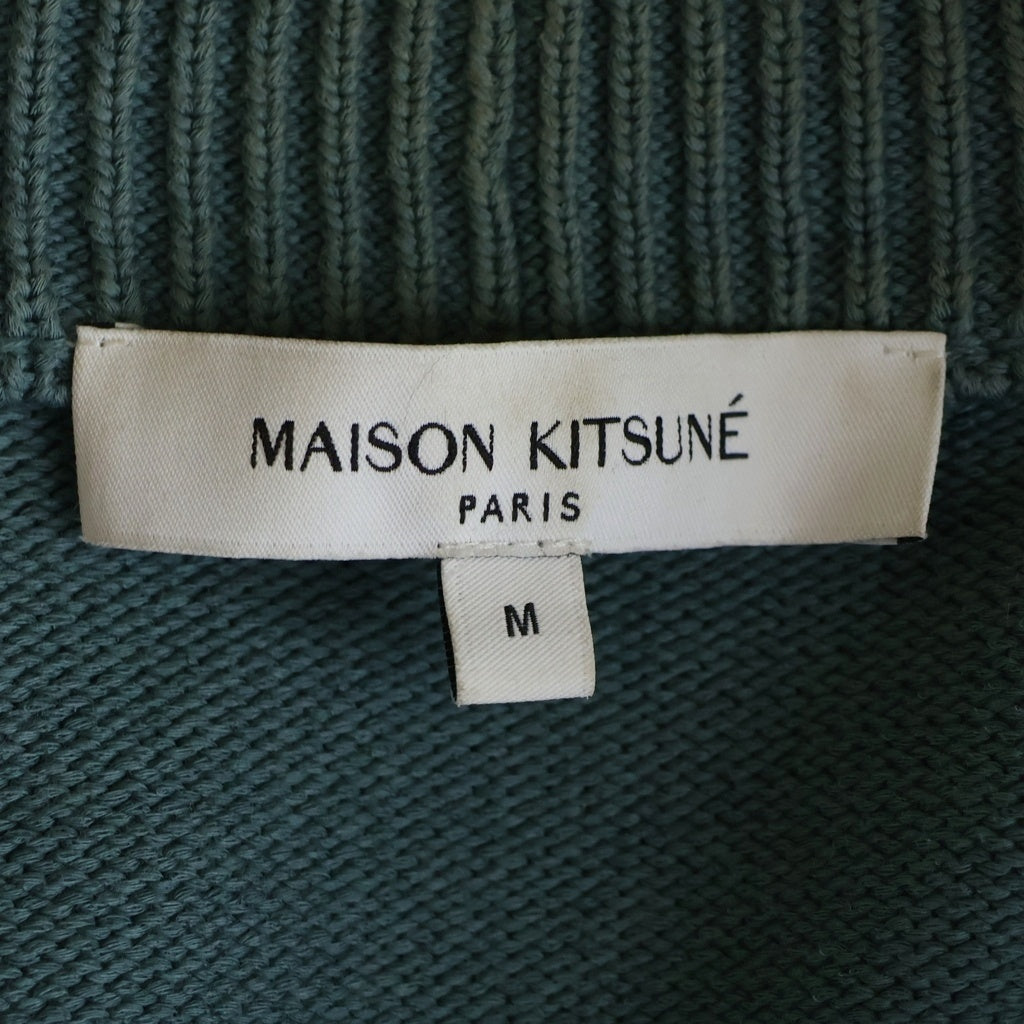 MAISON KITSUNE(メゾンキツネ) ボールド フォックス ヘッド パッチ コンフォート カーディガン ニット グリーン OM00502KT1099