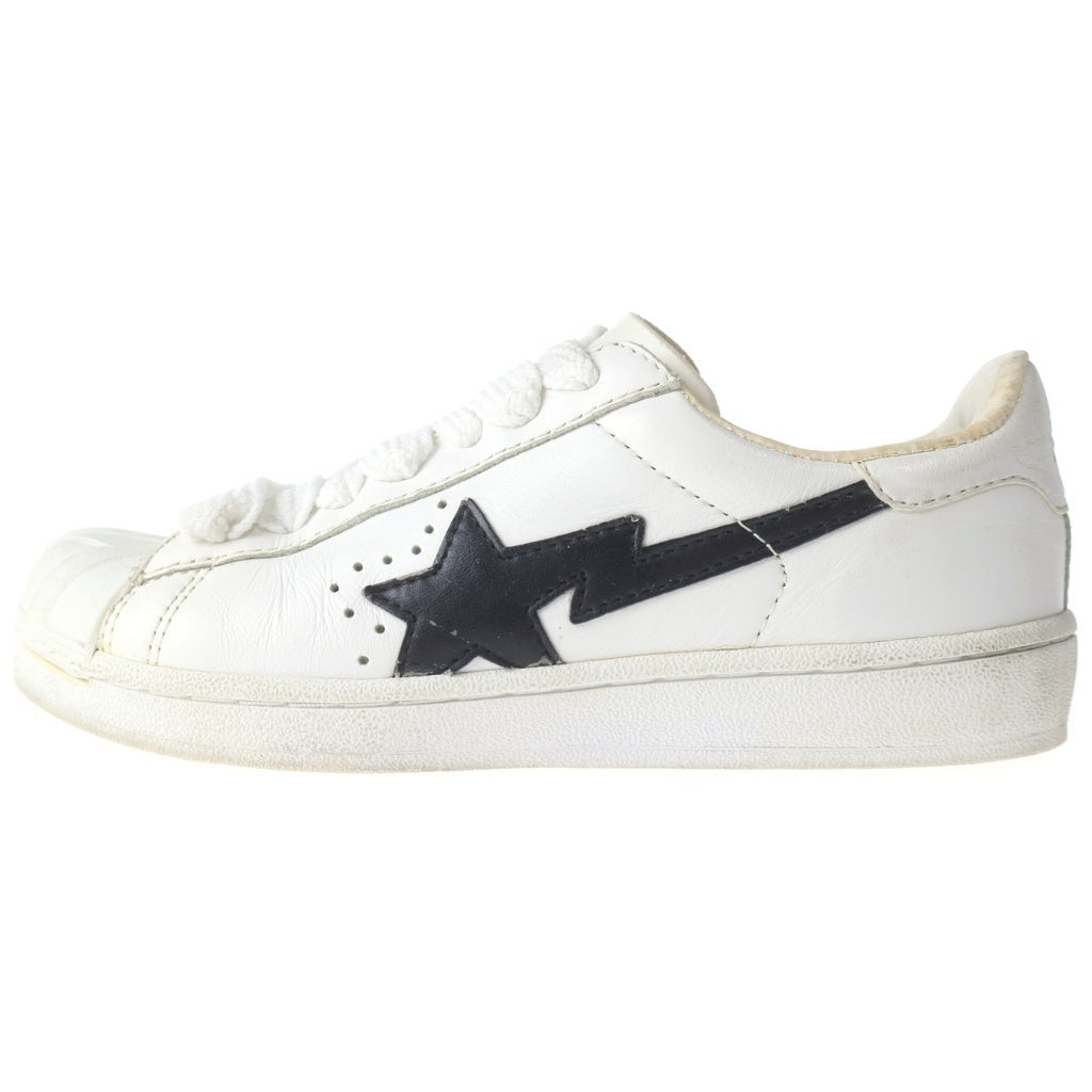 BAPE BY A BATHING APE(ベイプ ア ベイシング エイプ) SKULL SUTA スター レザーローカットスニーカー ホワイト