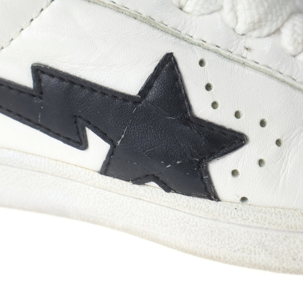 BAPE BY A BATHING APE(ベイプ ア ベイシング エイプ) SKULL SUTA スター レザーローカットスニーカー ホワイト
