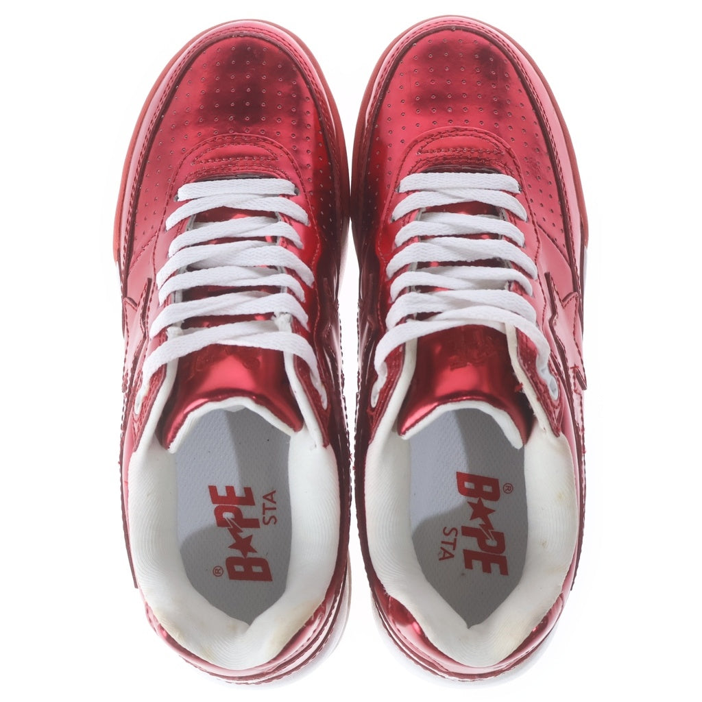 BAPE BY A BATHING APE(ベイプ ア ベイシング エイプ) ROAD STA スターモチーフ メタリックローカットスニーカー シューズ レッド