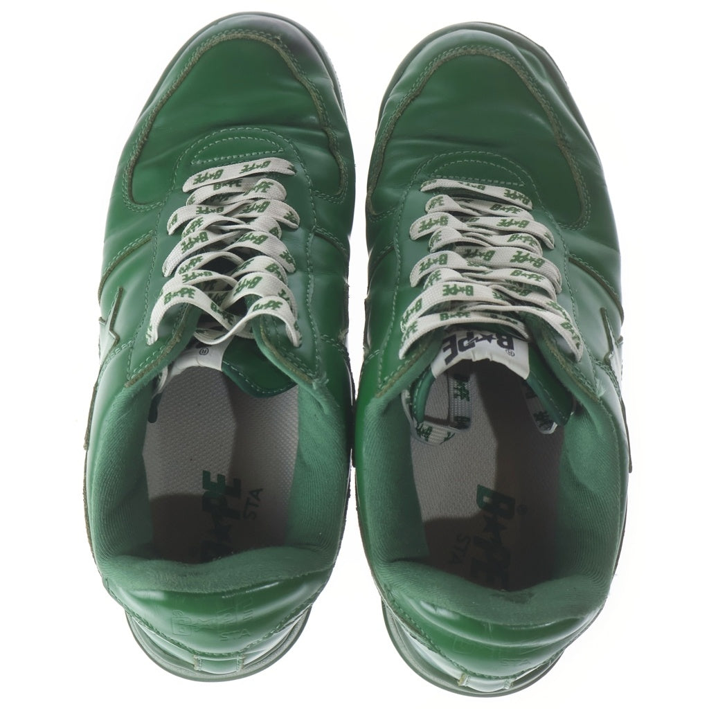 BAPE BY A BATHING APE(ベイプ ア ベイシング エイプ) スター レザーローカットスニーカー シューズ グリーン