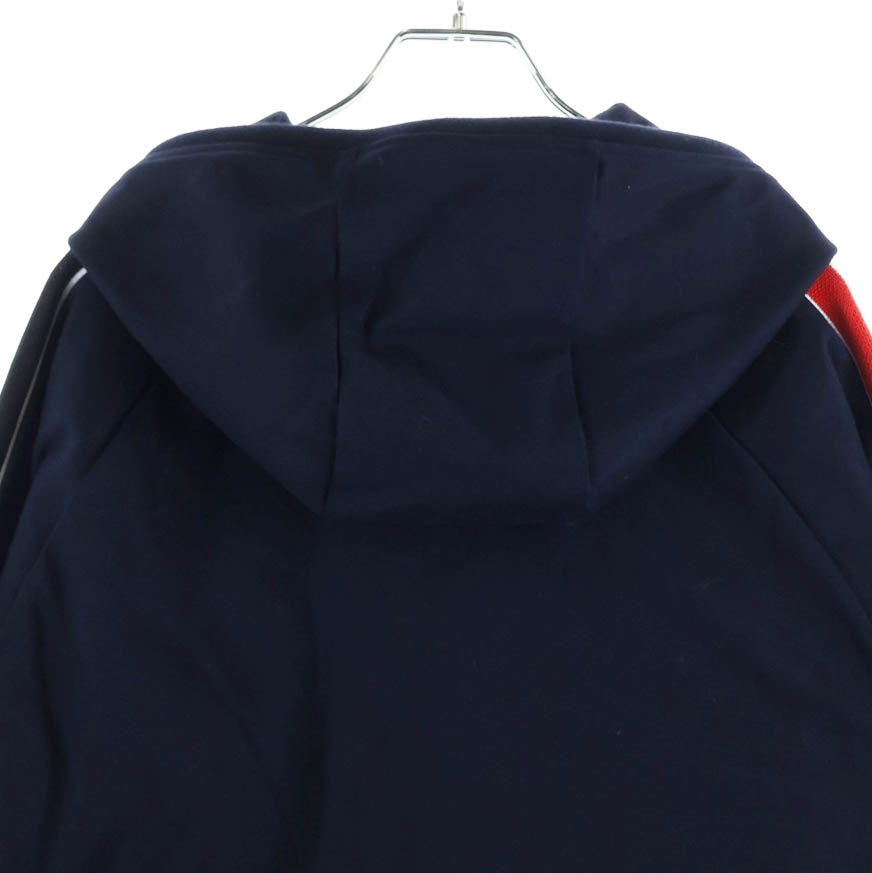 THOM BROWNE(トムブラウン) サイドトリコロールライン プルオーバーパーカー フーディー ネイビー MJT224A