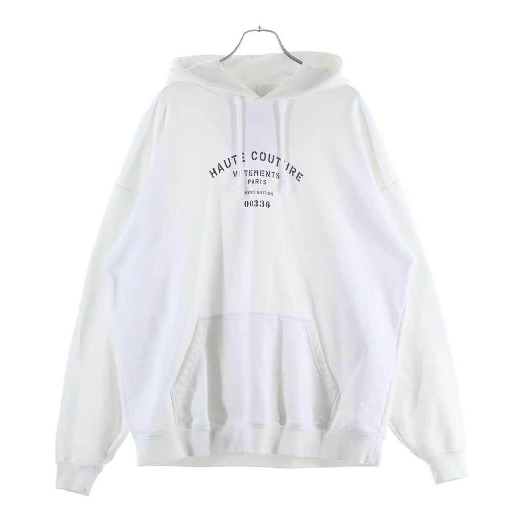 VETEMENTS(ヴェトモン) Couture Logo Popover Hoodie クチュールロゴ プルオーバーパーカー ホワイト UA53HD360W