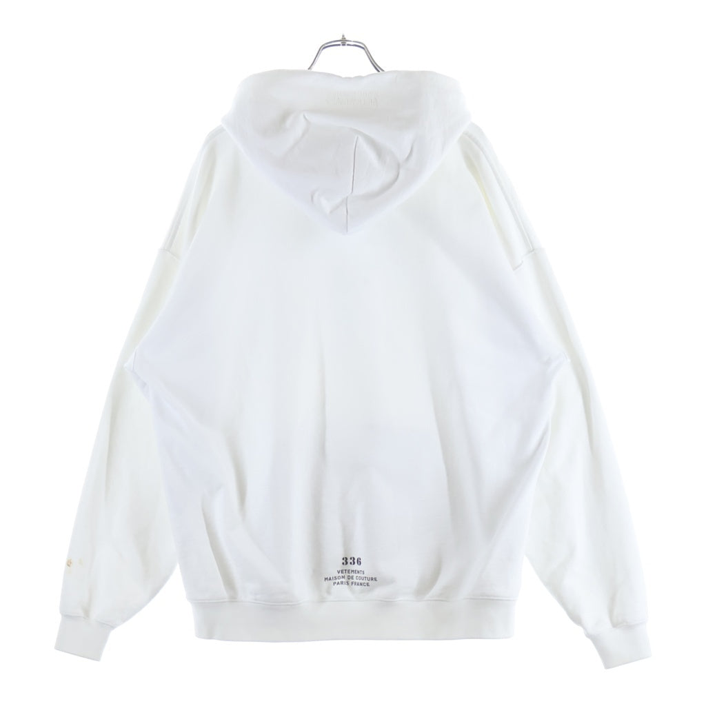 VETEMENTS(ヴェトモン) Couture Logo Popover Hoodie クチュールロゴ プルオーバーパーカー ホワイト UA53HD360W