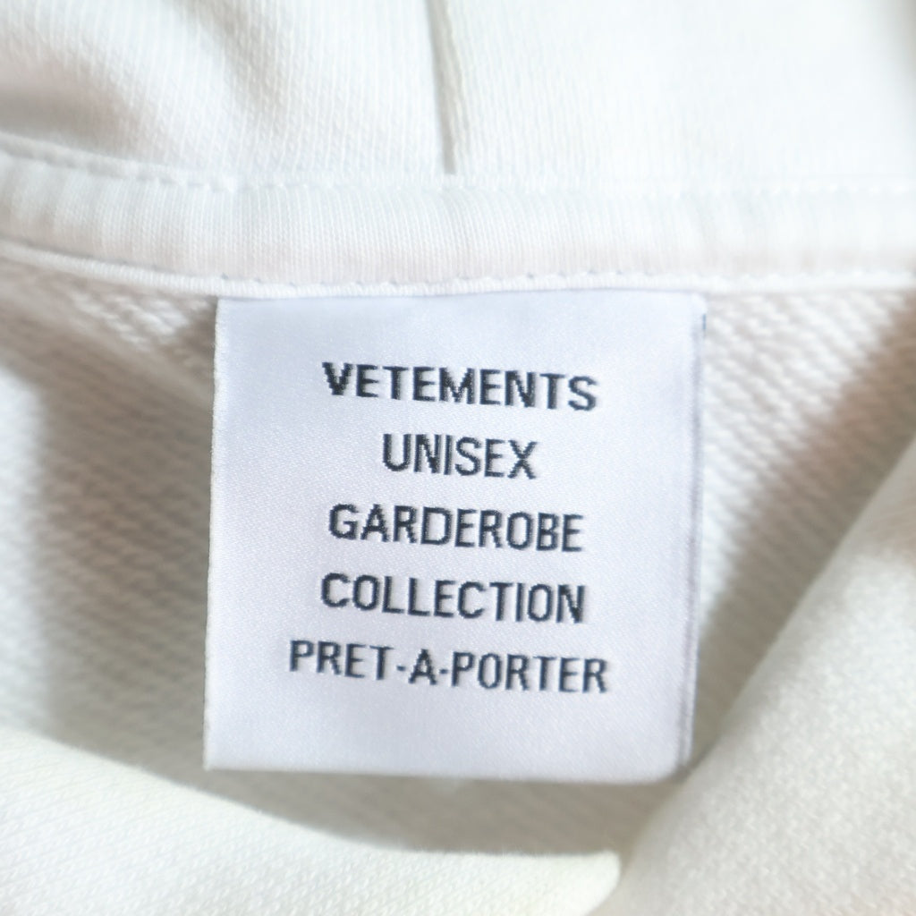 VETEMENTS(ヴェトモン) Couture Logo Popover Hoodie クチュールロゴ プルオーバーパーカー ホワイト UA53HD360W