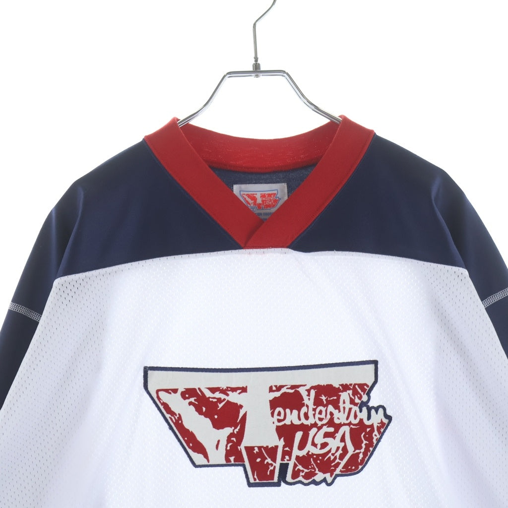 TENDERLOIN(テンダーロイン) ワッペン メッシュ ホッケーシャツ 長袖Tシャツ ホワイト