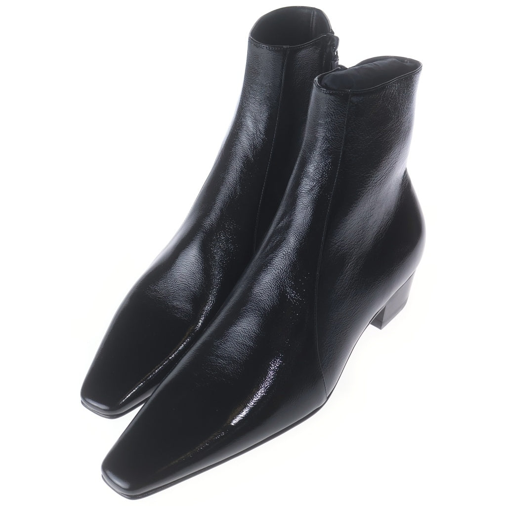 Saint Laurent ブラック ジッパーブーツ SAINT LAURENT PARIS(サンローランパリ) Rainer ジップクリンクル