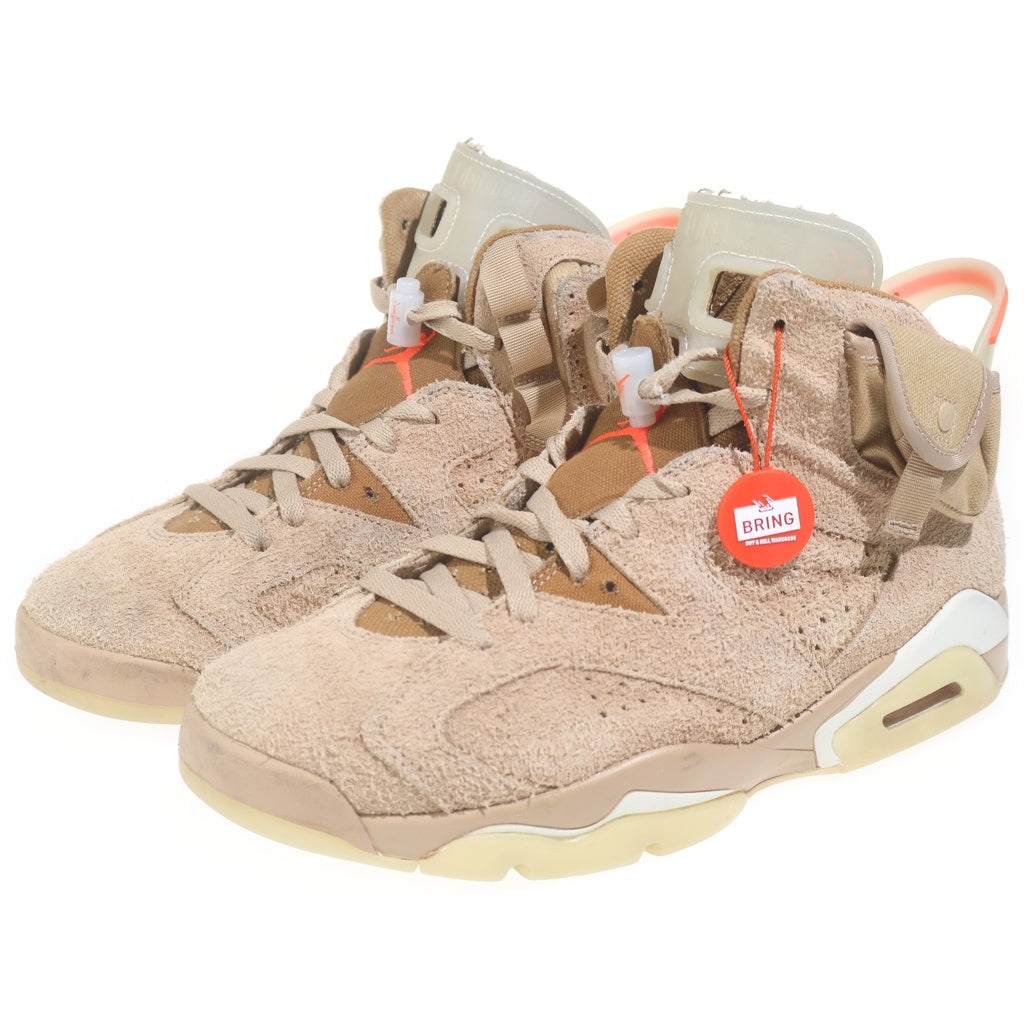 NIKE(ナイキ) ×TRAVIS SCOTT AIR JORDAN 6 RETRO SP BRITISH KAHKI トラヴィススコット エアジョーダン6 ハイカットスニーカー ベージュ US9.5/27.5cm DH0690-200