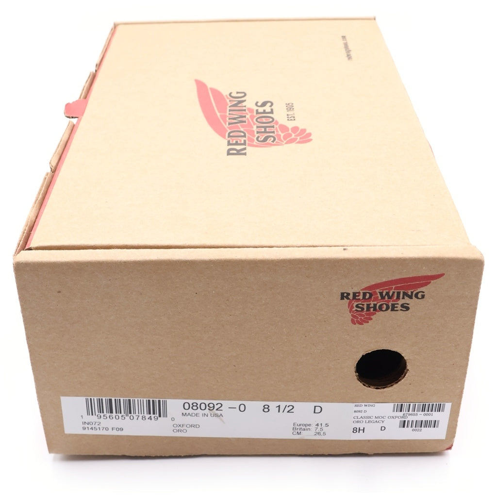 RED WING(レッド ウイング) CLASSIC MOC OXFORD クラシックモック オックスフォード レザーローカットブーツ ブラウン US8.5/26.5cm 8092
