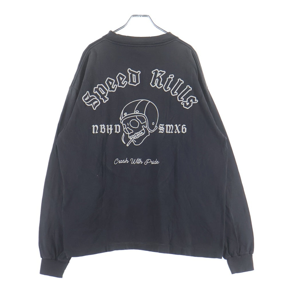 SAINT MICHAEL(セントマイケル) ×NEIGHBORHOOD STHD . L/S TEE SPEED KILLS ネイバーフッド ロングスリーブTシャツ カットソー ダメージ加工 チャコールグレー SM-HR8-0000-C72