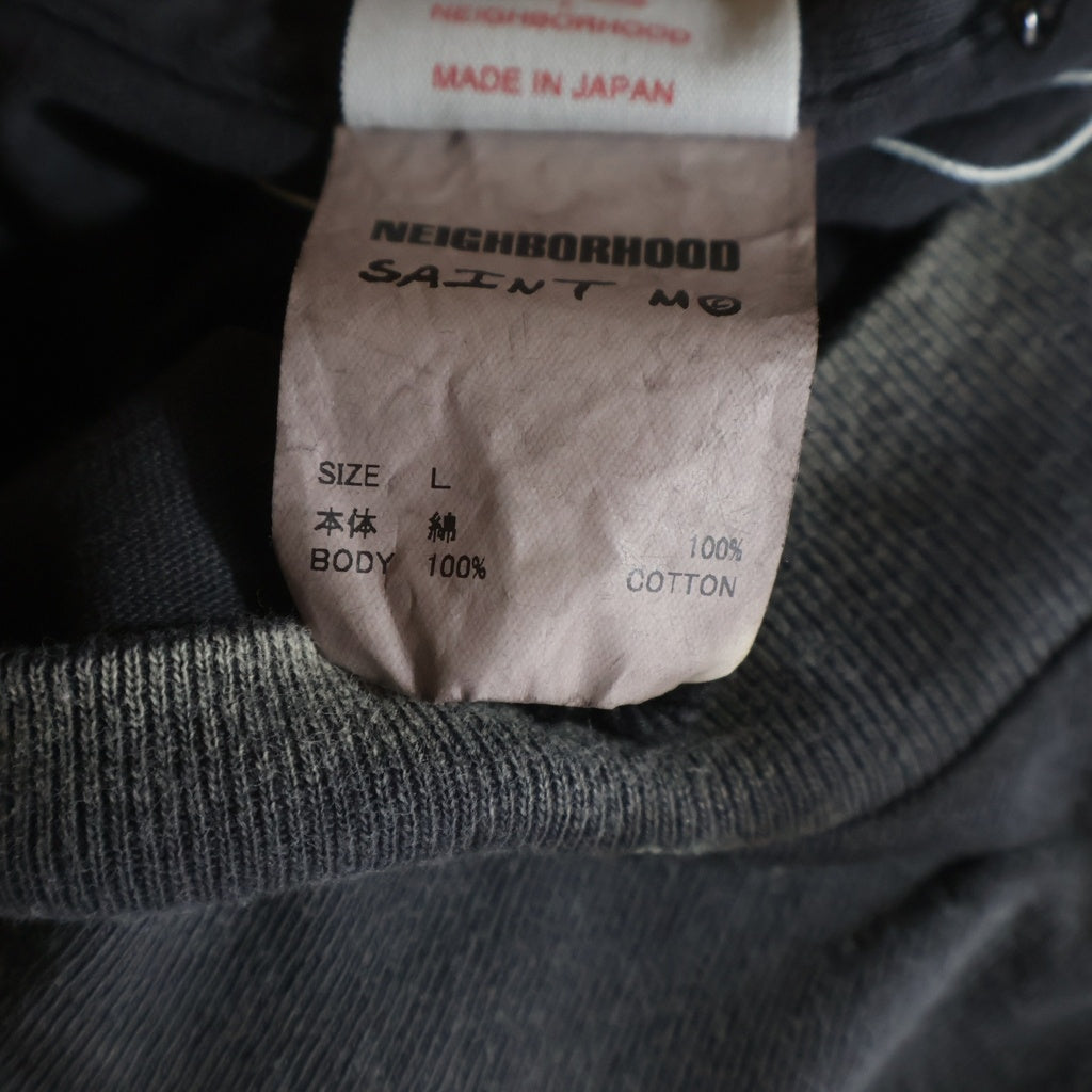 SAINT MICHAEL(セントマイケル) ×NEIGHBORHOOD STHD . L/S TEE SPEED KILLS ネイバーフッド ロングスリーブTシャツ カットソー ダメージ加工 チャコールグレー SM-HR8-0000-C72
