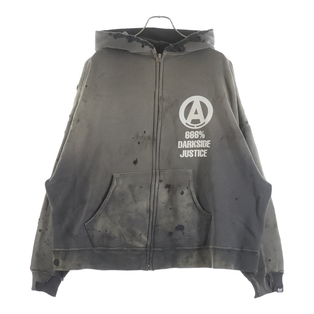 SAINT MICHAEL(セントマイケル) BOUNTY HUNTER ZIP HOODIE SNT HUNTER ジップアップパーカー フーディー グレー SM-MK8ー0000-C32