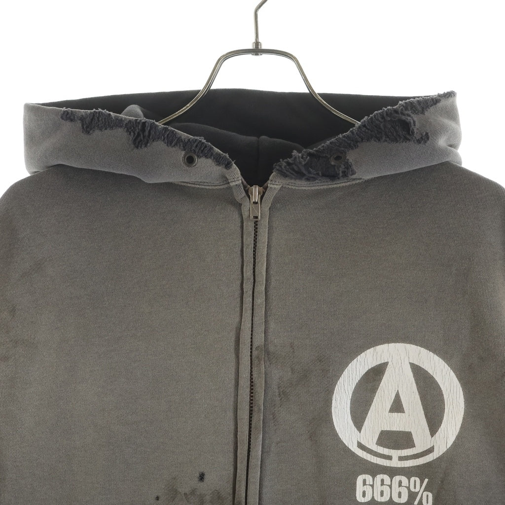 SAINT MICHAEL(セントマイケル) BOUNTY HUNTER ZIP HOODIE SNT HUNTER ジップアップパーカー フーディー グレー SM-MK8ー0000-C32