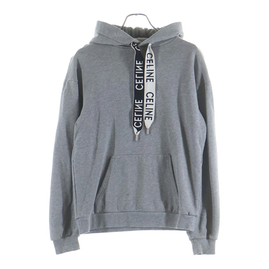 CELINE(セリーヌ) 21AW Loose Sweatshirt In Cotton Fleece ドローコード フーディー スウェット プルオーバーパーカー グレー 2Y468670Q