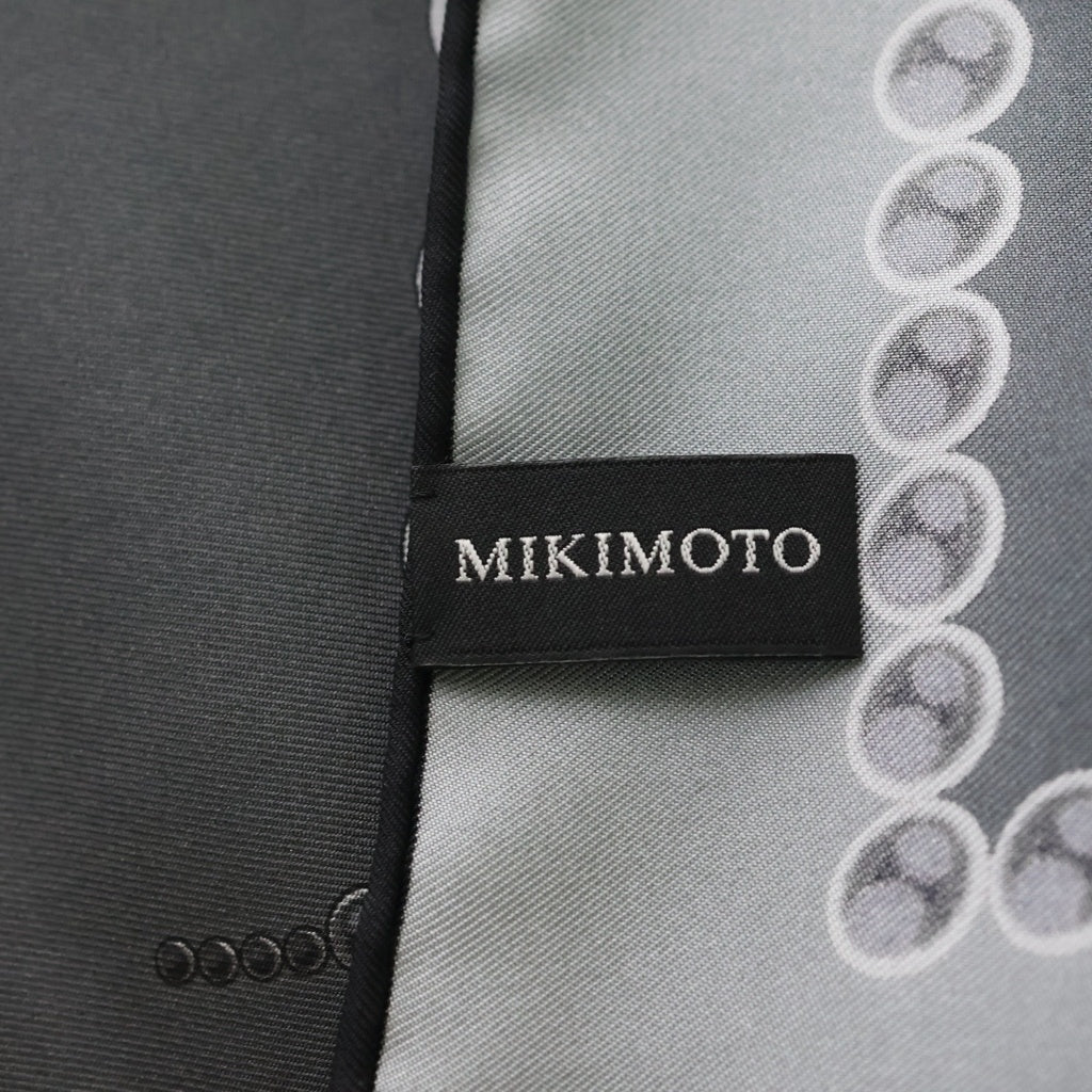 MIKIMOTO(ミキモト) パールデザイン シルク スカーフ ブラック レディース