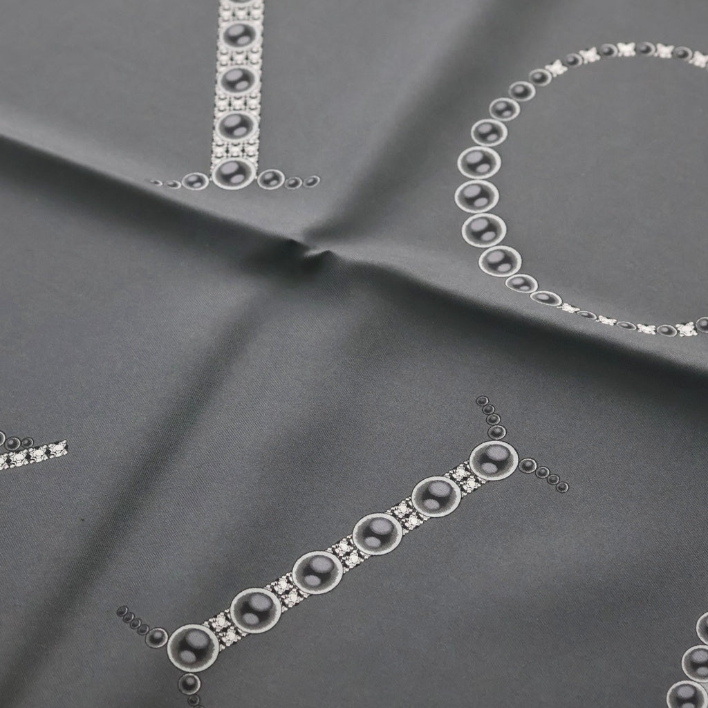 MIKIMOTO(ミキモト) パールデザイン シルク スカーフ ブラック レディース