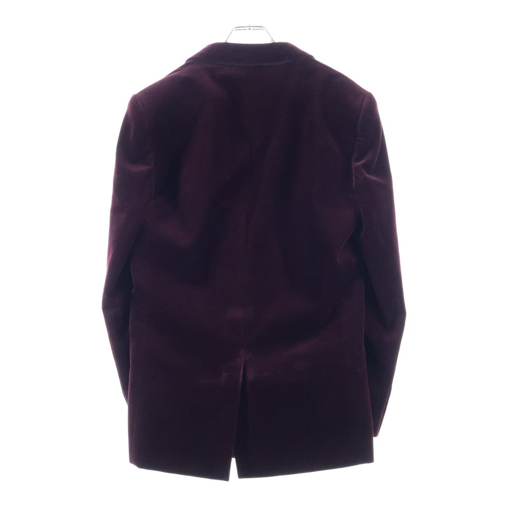 SAINT LAURENT PARIS(サンローランパリ) 22AW ピークドラペル ベロア ダブルブレストテーラードジャケット レッド 706612 Y615W