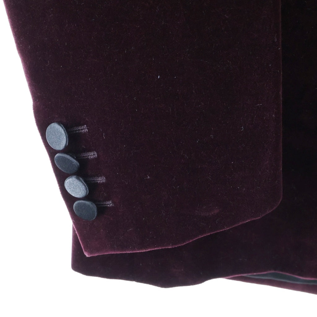 SAINT LAURENT PARIS(サンローランパリ) 22AW ピークドラペル ベロア ダブルブレストテーラードジャケット レッド 706612 Y615W