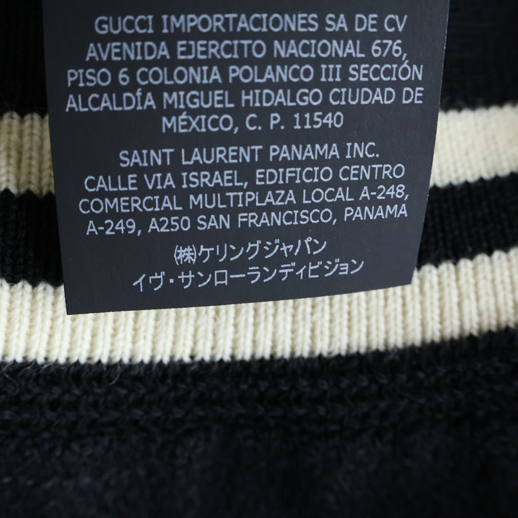 SAINT LAURENT PARIS(サンローランパリ) TEDDY JACKET テディジャケット レザートリムウールスタジアムジャンパー ブルゾン ブラック 354718 Y180W