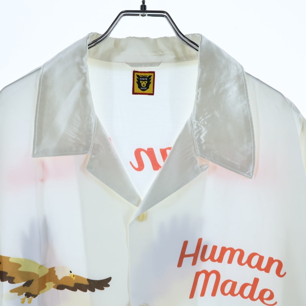 HUMAN MADE(ヒューマンメイド) バックロゴデザイン オープンカラー 半袖シャツ ホワイト