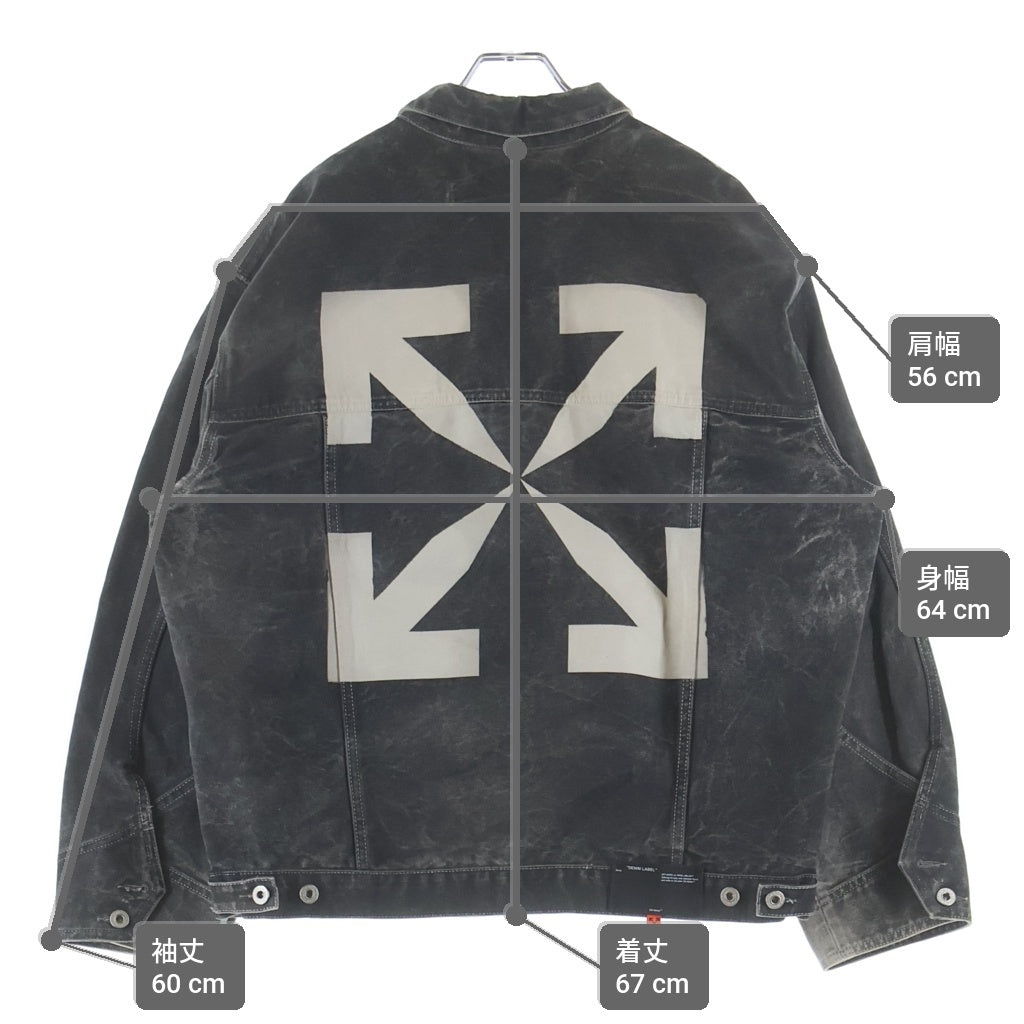 OFF-WHITE アロープリント レザージャケット OFF-WHITE アロープリント