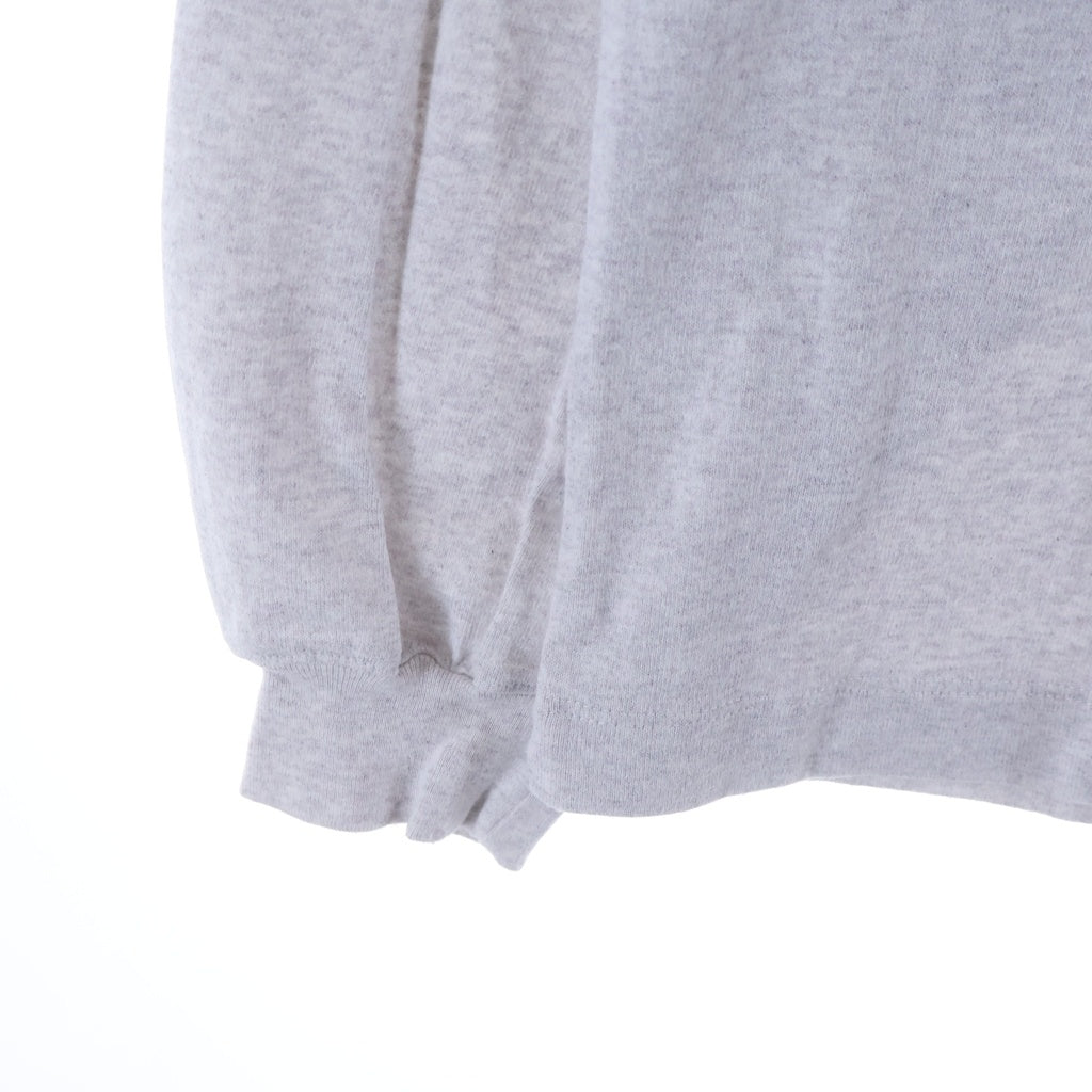 everyone(エブリワン) フロントロゴデザイン クルーネック カットソー 長袖Tシャツ グレー