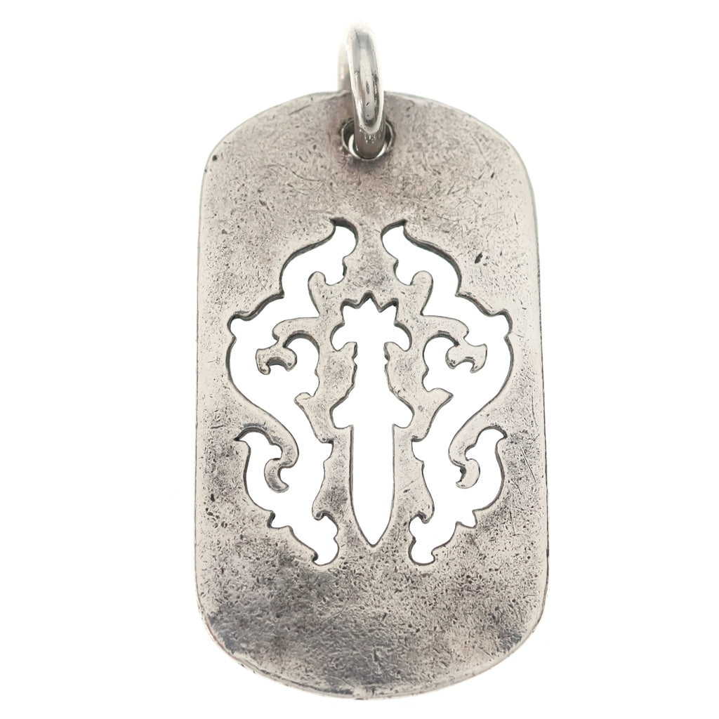 CHROME HEARTS(クロムハーツ) D TAG LRG DAGGER OLD ヴァインダガーカットアウトドッグタグ ラージ ペンダントトップ シルバー BCA240