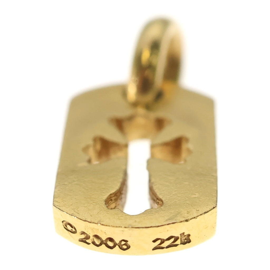CHROME HEARTS(クロムハーツ) 22K DT TNY CO CRS タイニーカットアウトクロス ドッグタグ ペンダントトップ ゴールド BCA042
