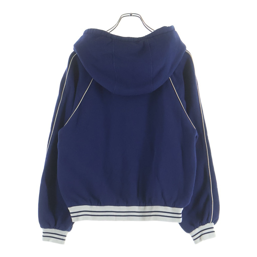 GUCCI(グッチ) COTTON JERSEY SWEATSHIRT WITH PATCH パッチデザイン コットン ジップアップ フーデッド スウェット パーカー ブルー 756648 XJFV7