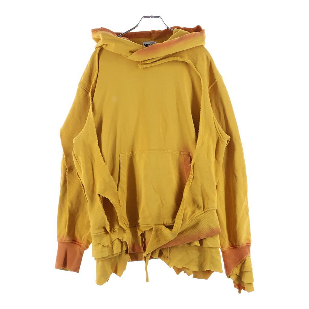 DIESEL(ディーゼル) S-STRAHOOP HOODIE プルオーバーパーカー フーディー ダメージ加工 イエロー A09910