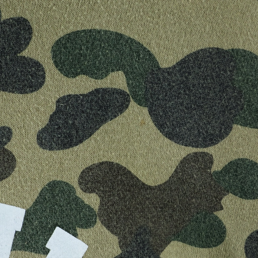 A BATHING APE(アベイシングエイプ) 1st CAMO COLLEGE PULLOVER HOODIE フロントプリント カモフラ総柄 プルオーバーパーカー カーキ