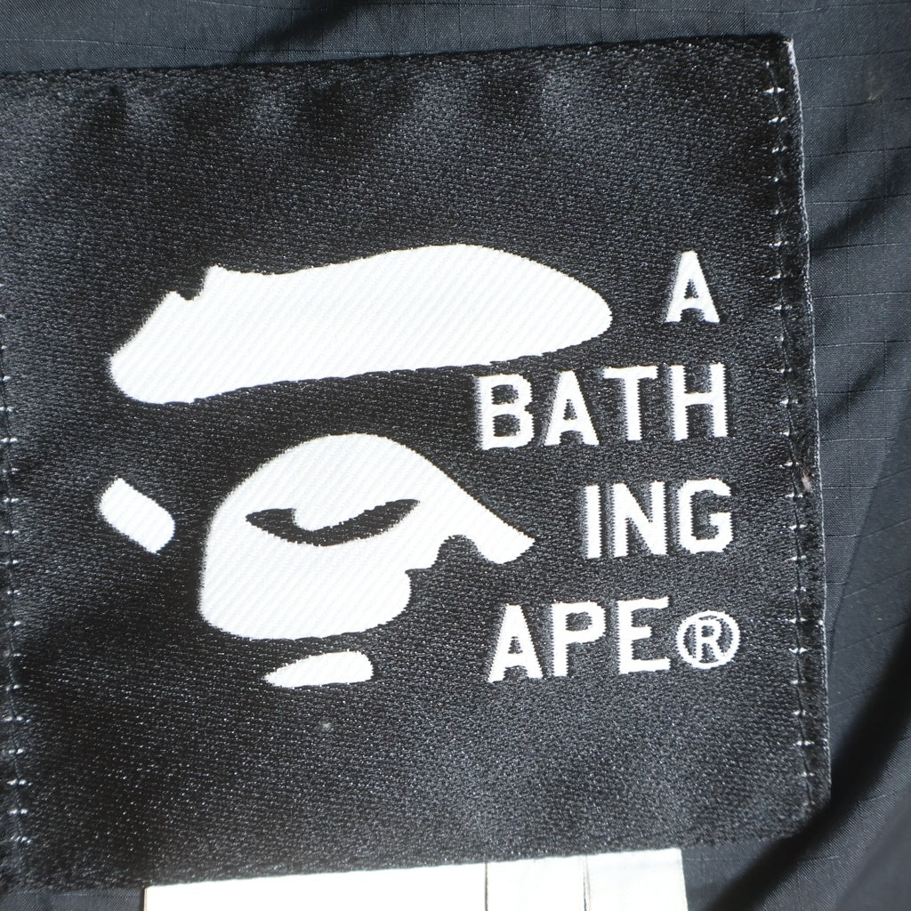 A BATHING APE(アベイシングエイプ) シープスキン レザー ダウンベスト ブラック