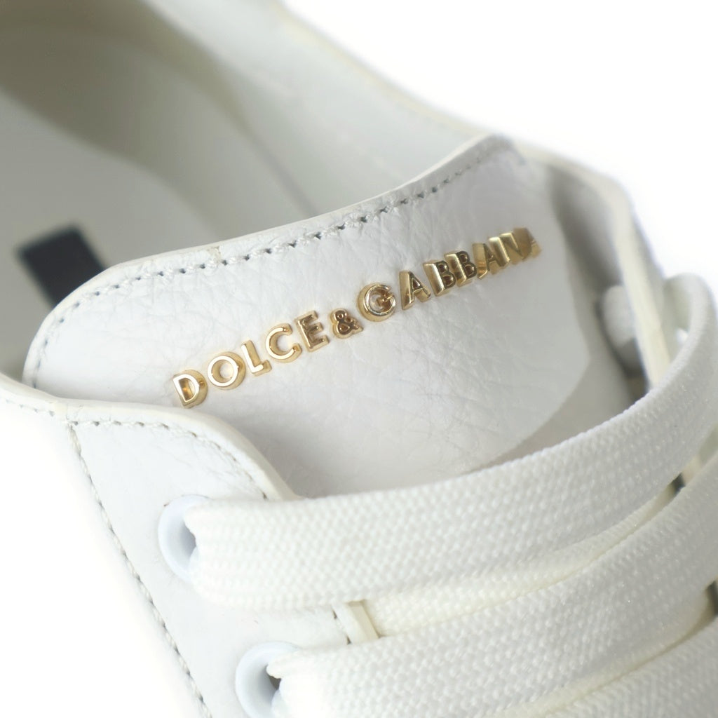 DOLCE & GABBANA ドルチェアンドガッバーナ レザー サントロペ ロゴデザイン ローカットスニーカー ホワイト CS1735 DOLCE & GABBANA(ドルチェアンドガッバーナ) レザー サントロペ ロゴ