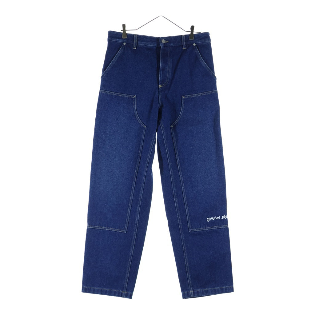 DIOR(ディオール) 21AW エンブロイダリーロゴデザイン マルチポケット ダブルニー デニムパンツ インディゴ 443D182A389X