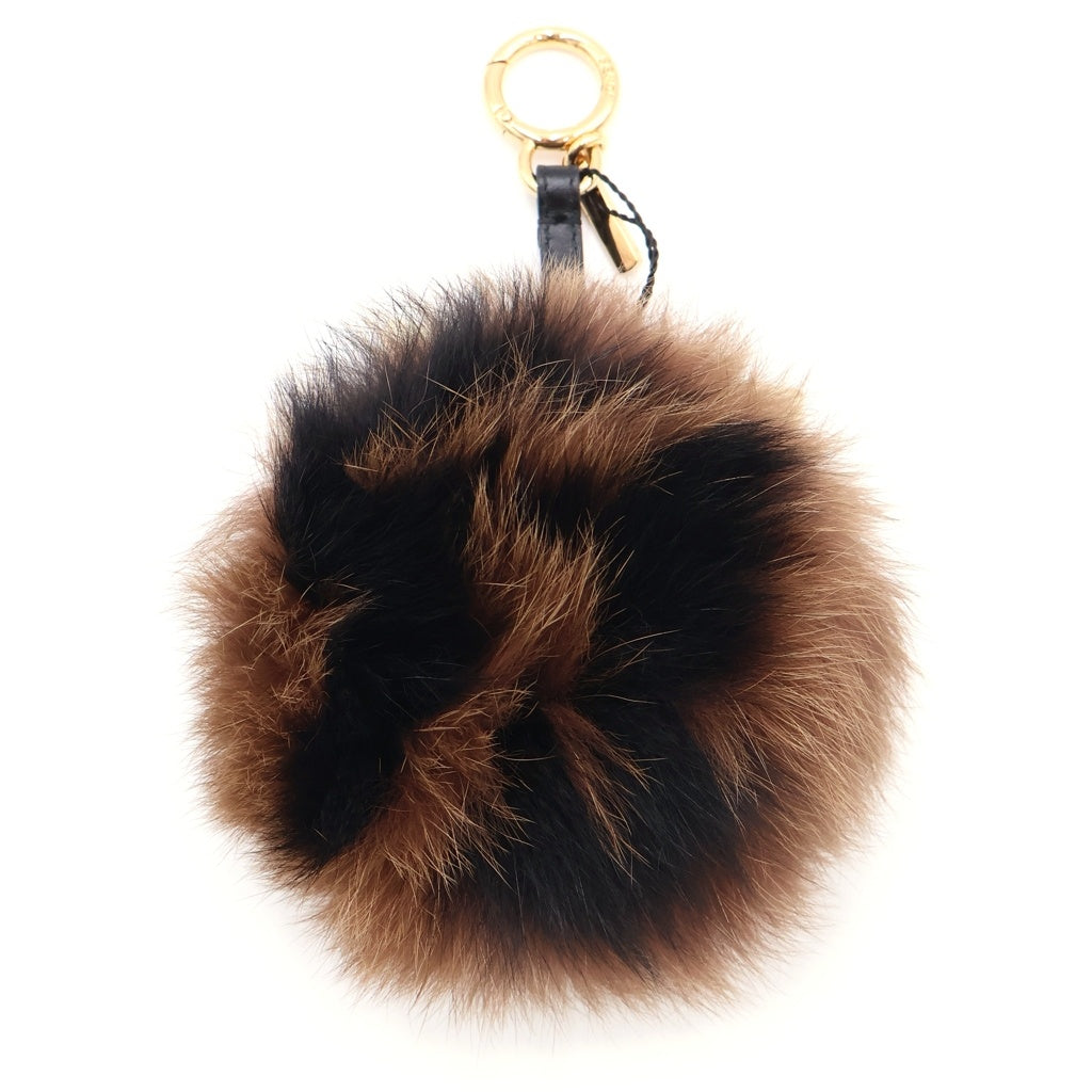FENDI(フェンディ) フォックス ラムスキン ロゴデザイン ポンポンチャーム ブラウン 7AR683-A3VC-F0TWL- レディース