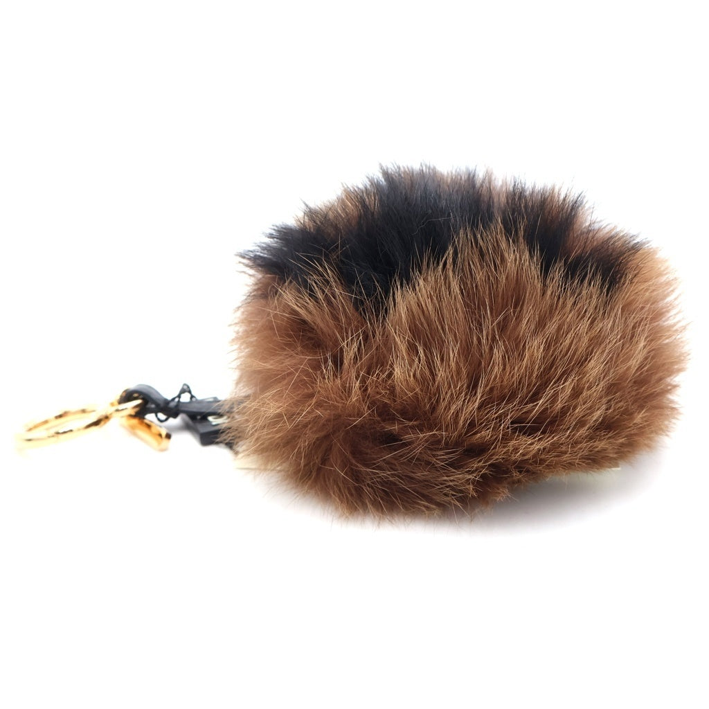 FENDI(フェンディ) フォックス ラムスキン ロゴデザイン ポンポンチャーム ブラウン 7AR683-A3VC-F0TWL- レディース