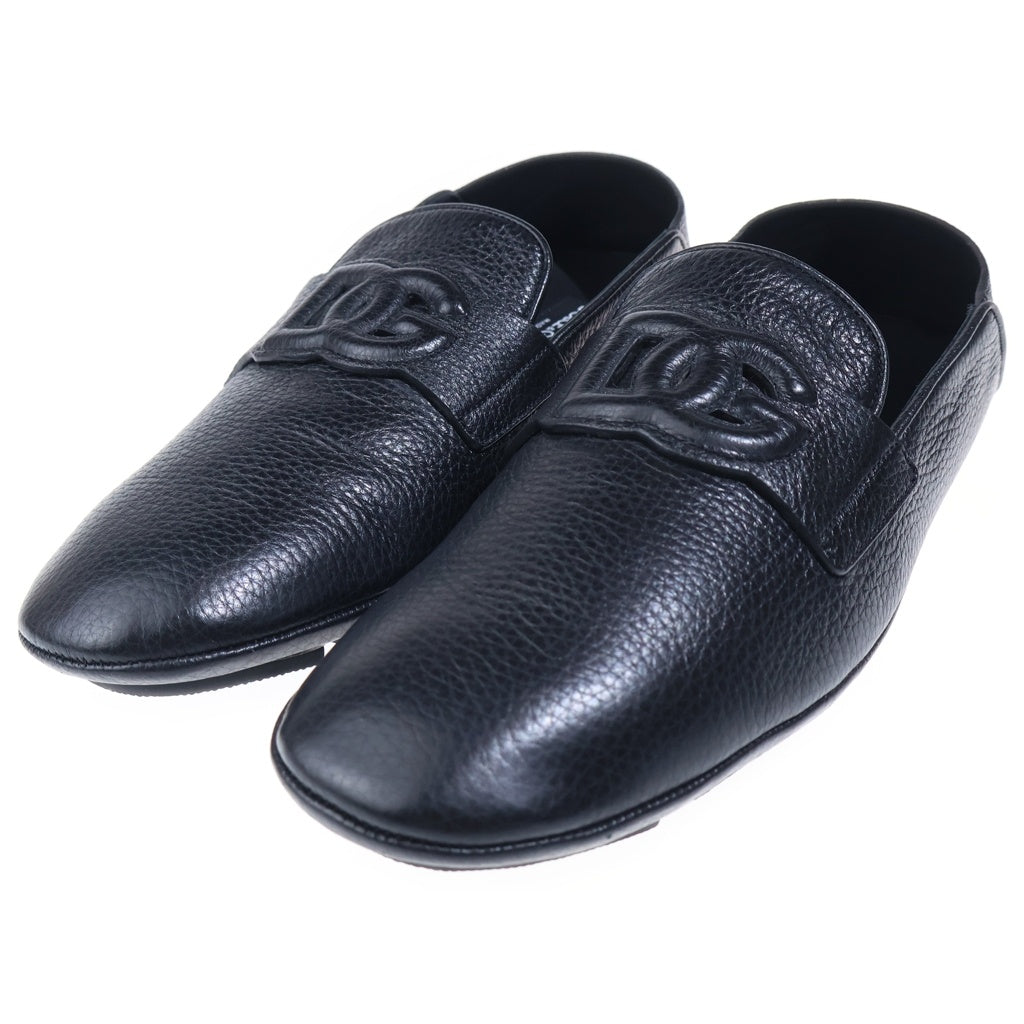 DOLCE & GABBANA(ドルチェアンドガッバーナ) DRIVERS LOFAR カーフスキン ロゴデザイン ドライバーズローファー ブラック A50583