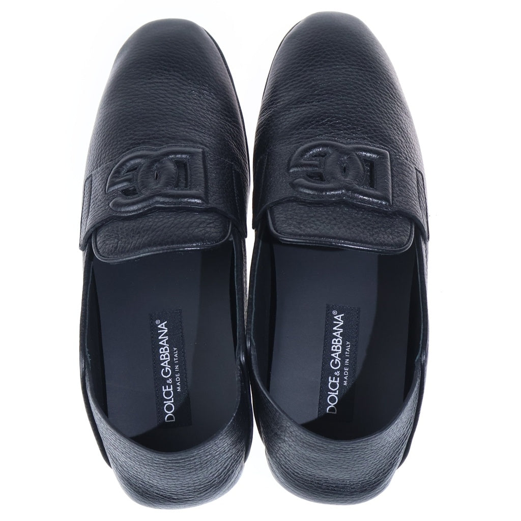 DOLCE & GABBANA(ドルチェアンドガッバーナ) DRIVERS LOFAR カーフスキン ロゴデザイン ドライバーズローファー ブラック A50583