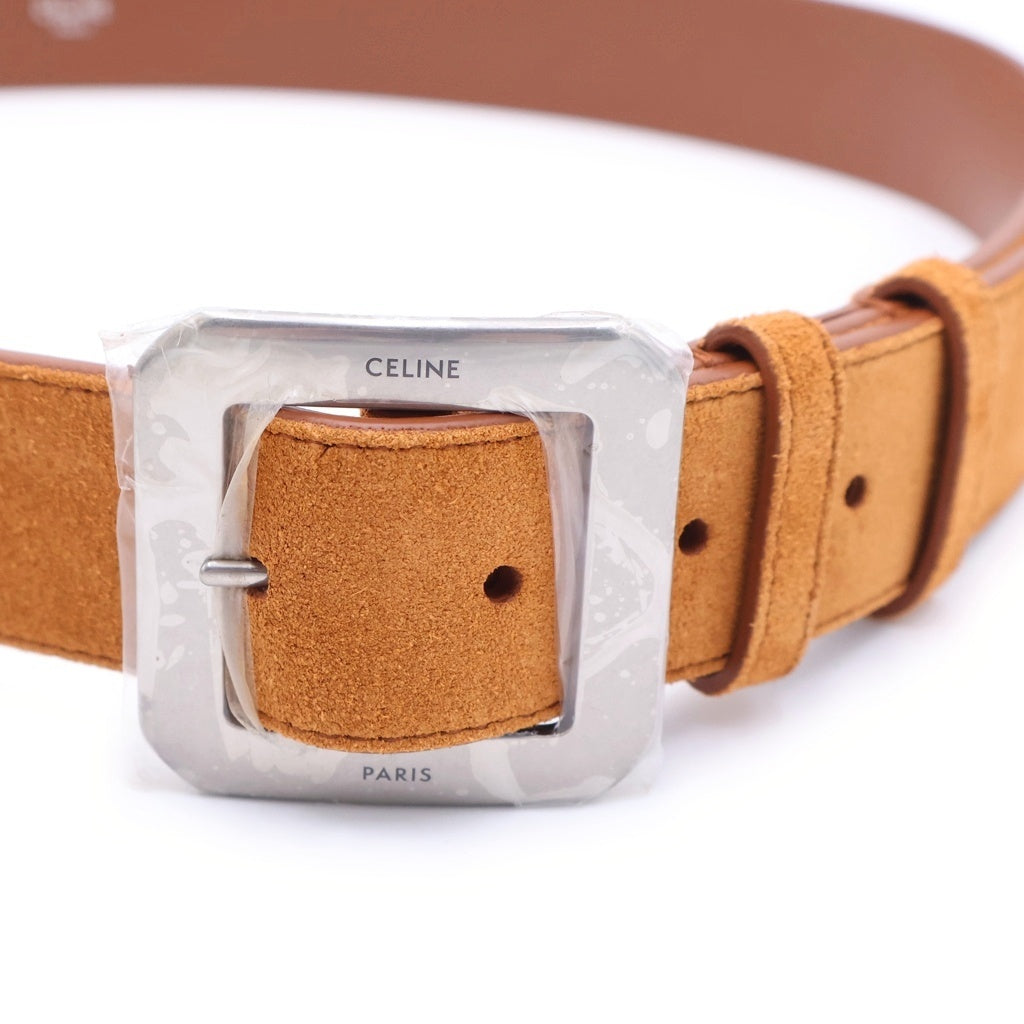 CELINE(セリーヌ) カースキン スエード ロゴデザイン ベルト ブラウン S-NE-0284