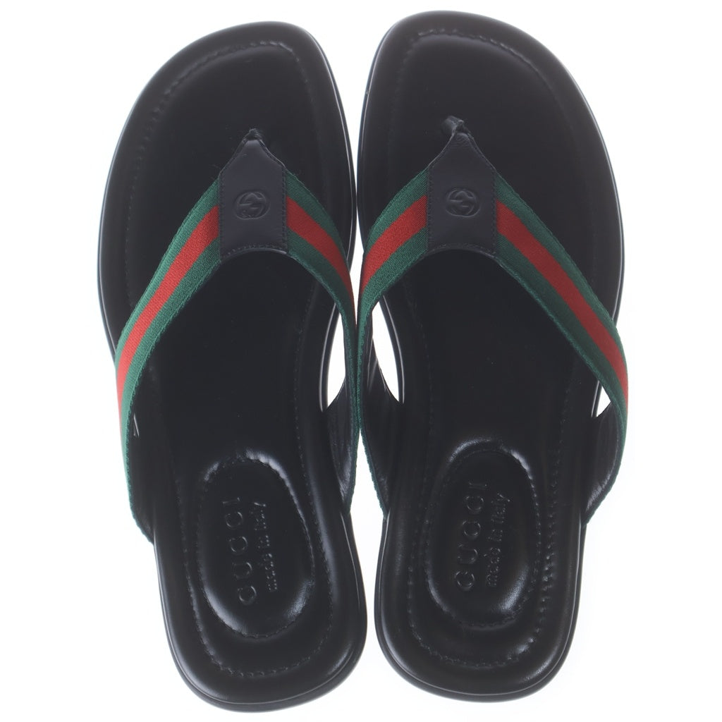 GUCCI(グッチ) シェリーライン ウェブレザー トングサンダル ブラック GUCCI(グッチ) シェリーライン ウェブレザー トングサンダル ブラック