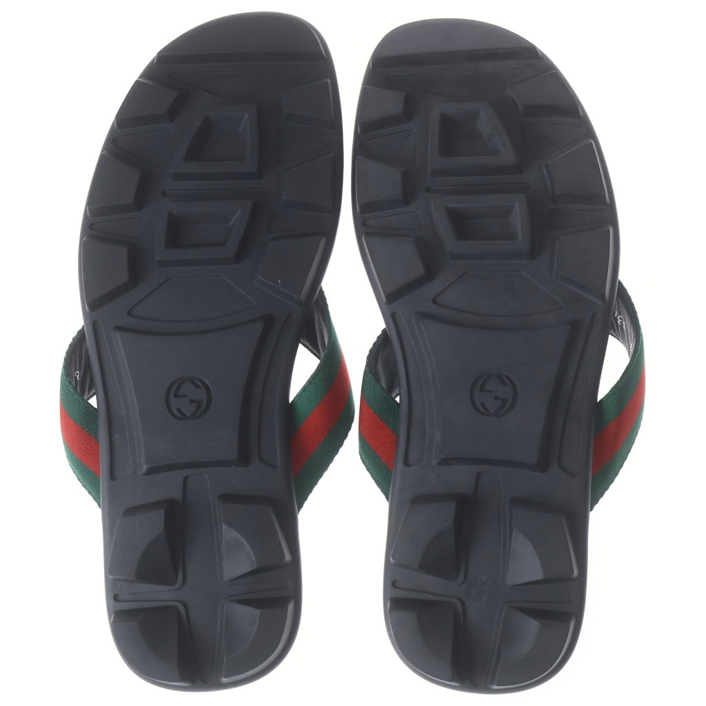 GUCCI(グッチ) シェリーライン ウェブレザー トングサンダル ブラック