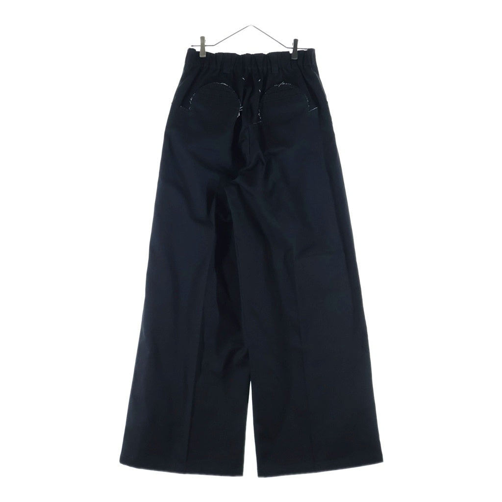 Maison Margiela(メゾンマルジェラ) ダメージ加工 マルチポケット ジップアップ ワイドパンツ ブラック S51KA0591 SS4042