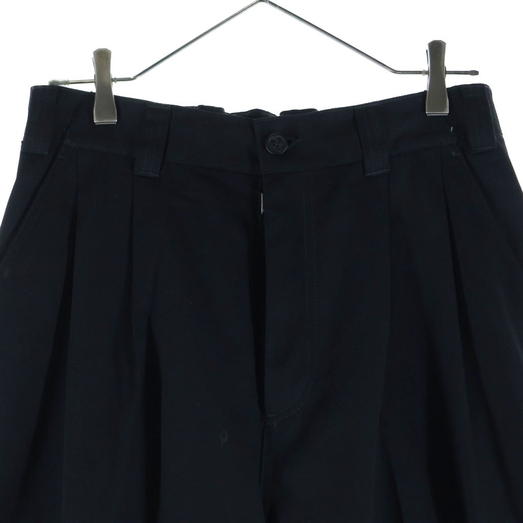 Maison Margiela(メゾンマルジェラ) ダメージ加工 マルチポケット ジップアップ ワイドパンツ ブラック S51KA0591 SS4042