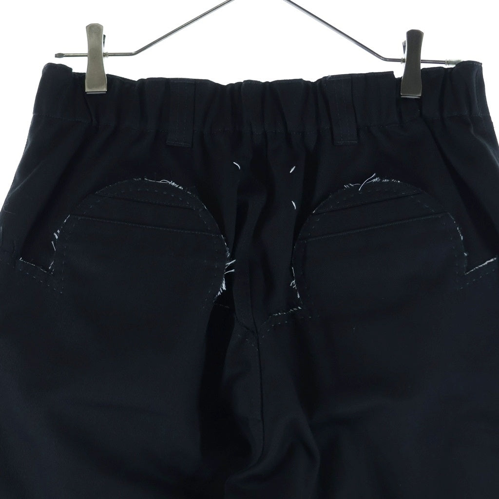 Maison Margiela(メゾンマルジェラ) ダメージ加工 マルチポケット ジップアップ ワイドパンツ ブラック S51KA0591 SS4042