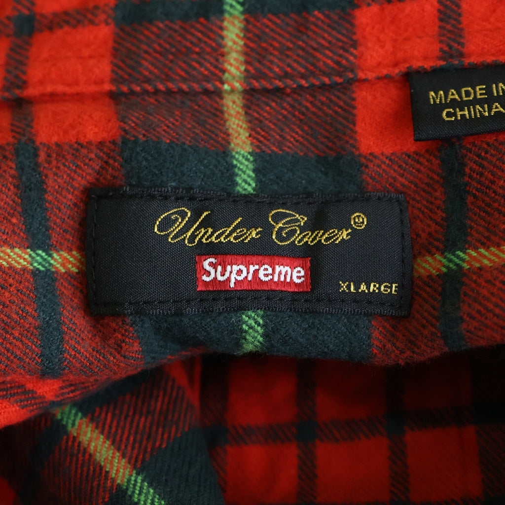 SUPREME(シュプリーム) 23SS UNDERCOVER S/S Flannel Shirt アンダーカバー アラビックプリント半袖フランネルシャツ レッド
